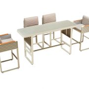 Higold Airport 194×60 Bar Table With 4 Bar Stools & 2x Bar Chairs With Arms