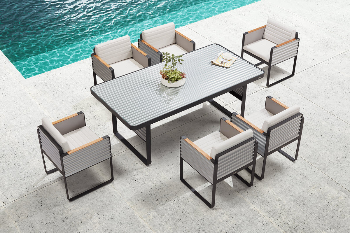 Higold Airport 200×100.5cm Dining Table & 6 Chairs