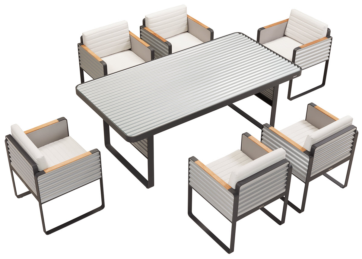 Higold Airport 200×100.5cm Dining Table & 6 Chairs