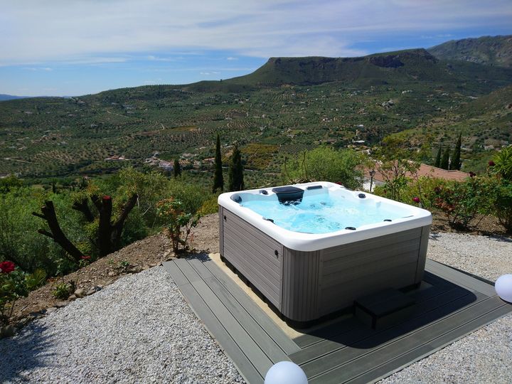 This beautiful Luna spa has just been delivered to a lovely English family in Alcaucin. What a stunning view!  Order you... » Outdoor Furniture Fuengirola, Costa Del Sol, Spain