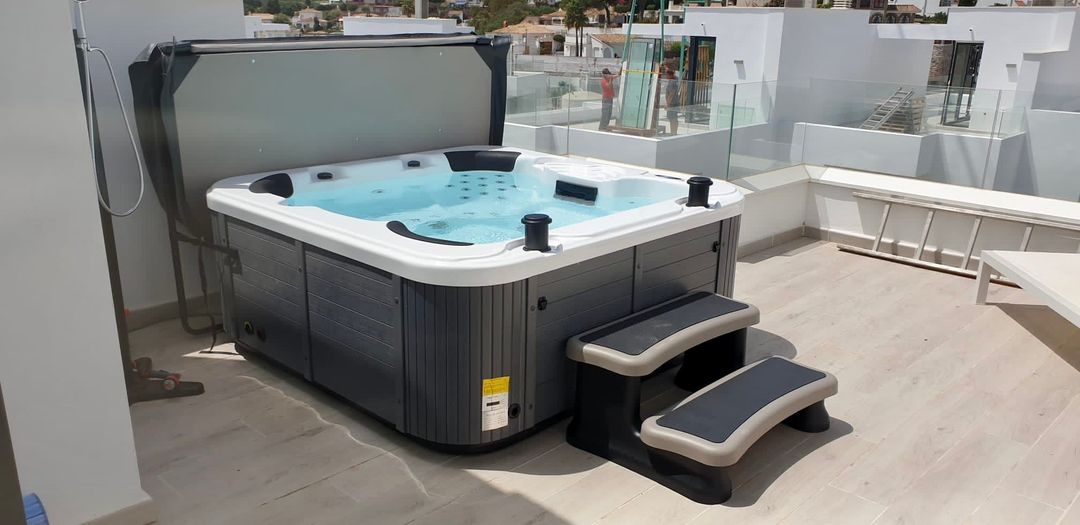 This fashionable Classic spa was delivered to a happy family in Fuengirola. 
 Have you seen our website? 
 

 » Outdoor Furniture Fuengirola, Costa Del Sol, Spain