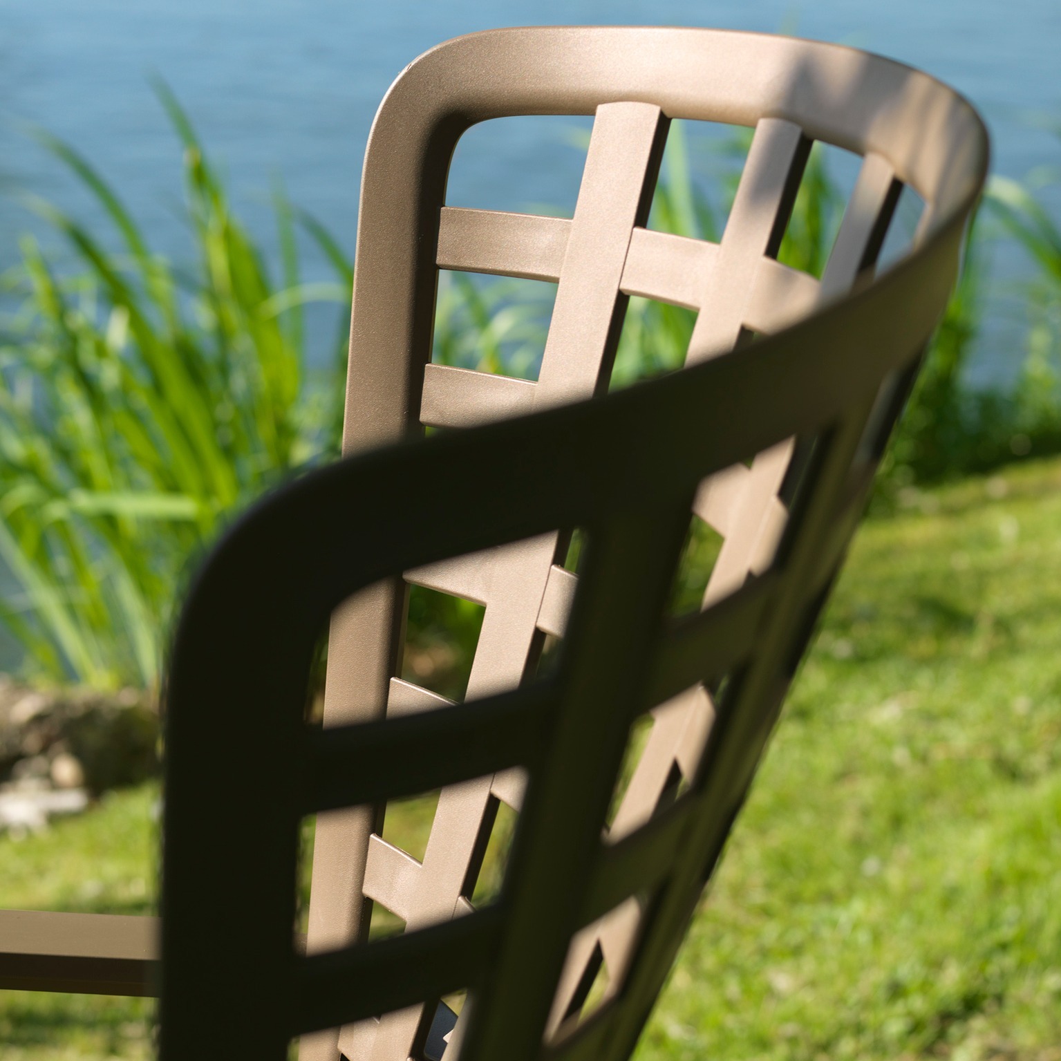 Folio is a relaxation armchair for outdoor use made of fiberglass resin, with a perforated square pattern and a matt fin... » Outdoor Furniture Fuengirola, Costa Del Sol, Spain