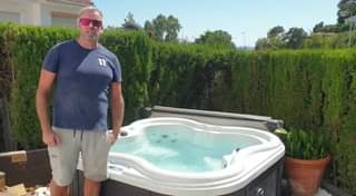 Another happy customer about to spend their evening relaxing in their Favells Spa! 

 » Outdoor Furniture Fuengirola, Costa Del Sol, Spain