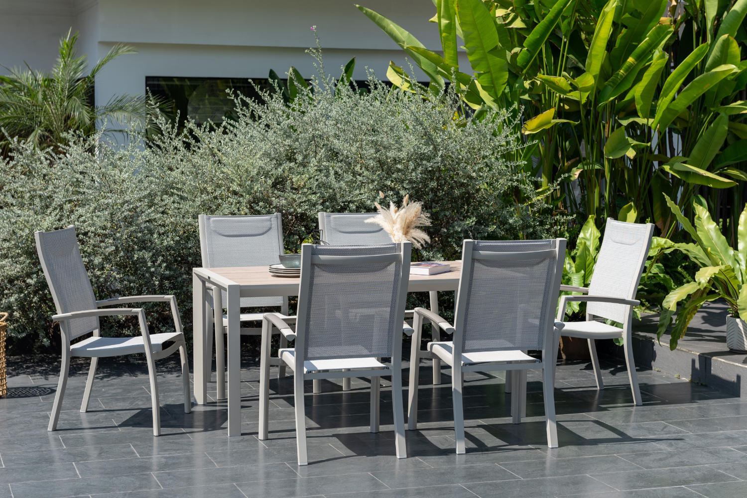 Beige Urbanite 6-seater Outdoor Dining Table Set